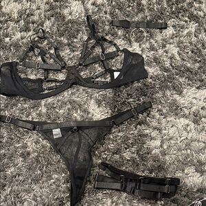 Black Strappy Lingerie Set